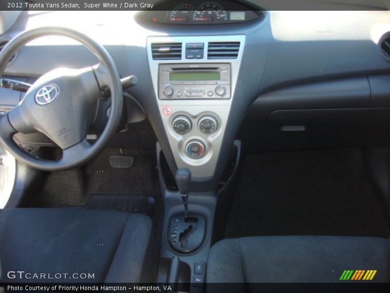 Super White / Dark Gray 2012 Toyota Yaris Sedan