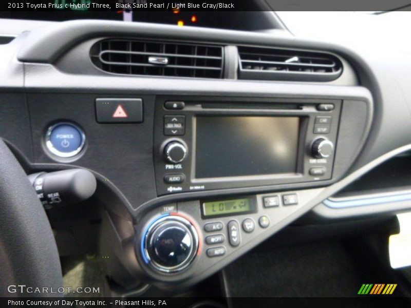 Black Sand Pearl / Light Blue Gray/Black 2013 Toyota Prius c Hybrid Three