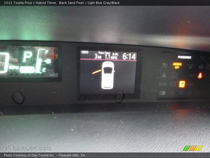 Black Sand Pearl / Light Blue Gray/Black 2013 Toyota Prius c Hybrid Three