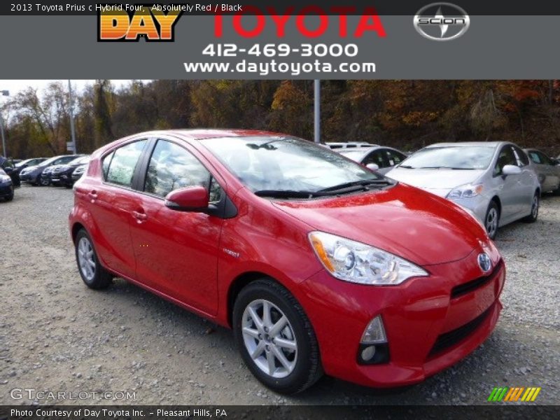Absolutely Red / Black 2013 Toyota Prius c Hybrid Four