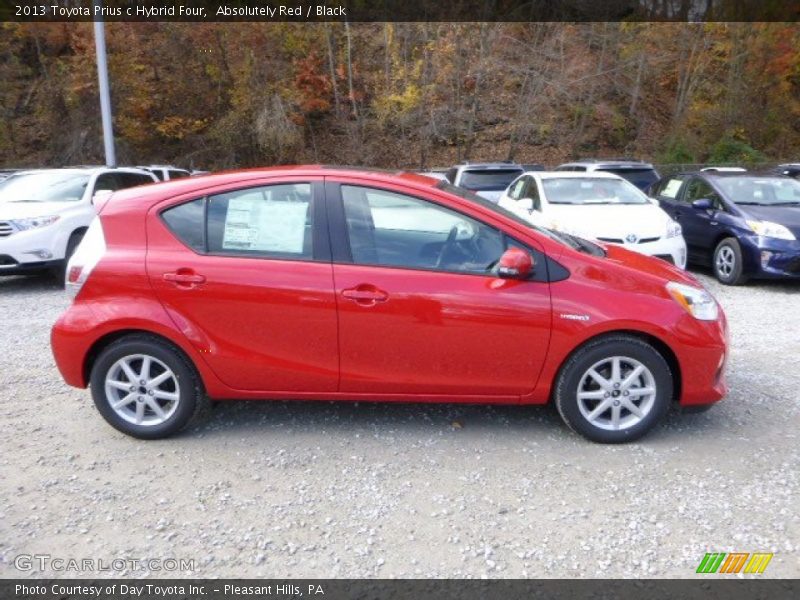 Absolutely Red / Black 2013 Toyota Prius c Hybrid Four