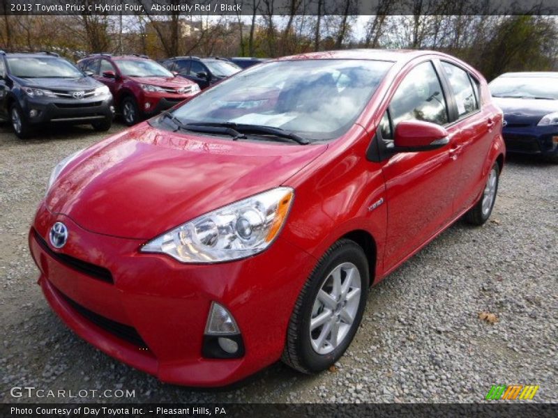 Absolutely Red / Black 2013 Toyota Prius c Hybrid Four