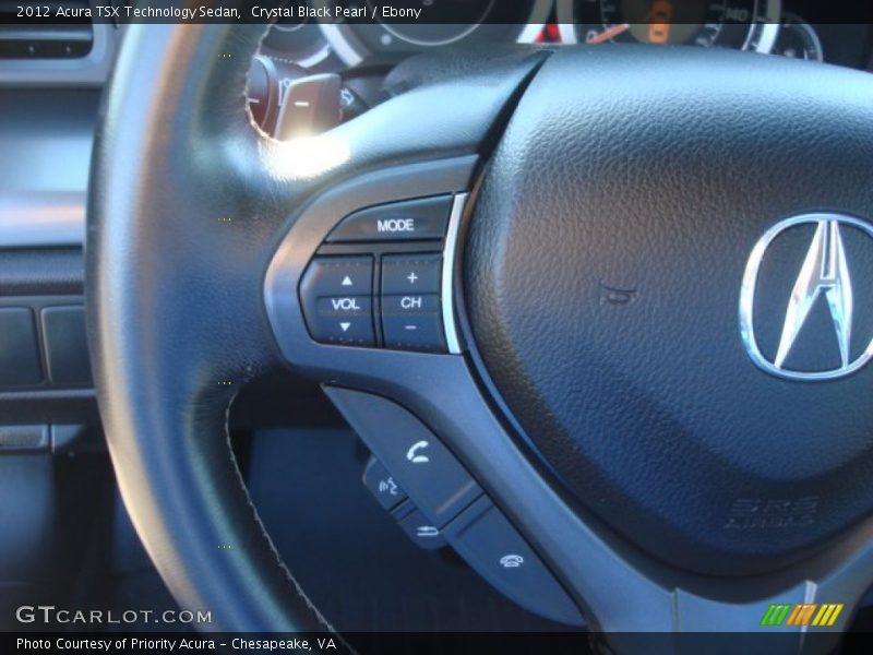Crystal Black Pearl / Ebony 2012 Acura TSX Technology Sedan