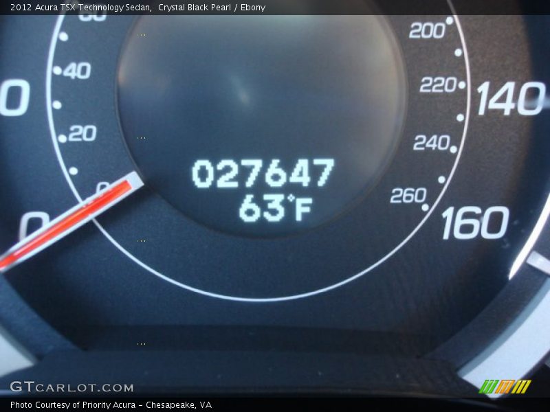 Crystal Black Pearl / Ebony 2012 Acura TSX Technology Sedan