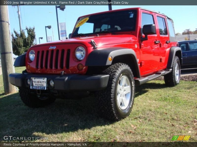 Flame Red / Dark Slate Gray/Medium Slate Gray 2009 Jeep Wrangler Unlimited X 4x4