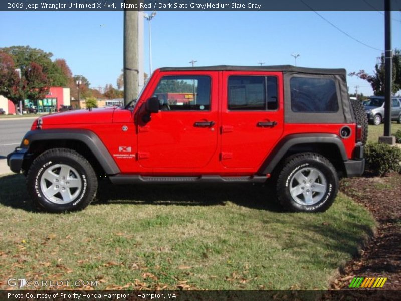 Flame Red / Dark Slate Gray/Medium Slate Gray 2009 Jeep Wrangler Unlimited X 4x4