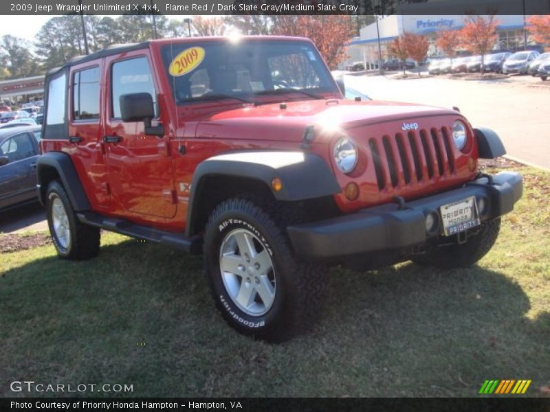 Flame Red / Dark Slate Gray/Medium Slate Gray 2009 Jeep Wrangler Unlimited X 4x4