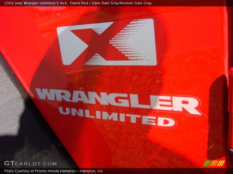 Flame Red / Dark Slate Gray/Medium Slate Gray 2009 Jeep Wrangler Unlimited X 4x4