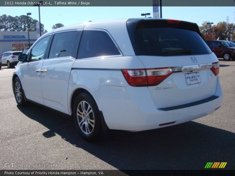 Taffeta White / Beige 2012 Honda Odyssey EX-L