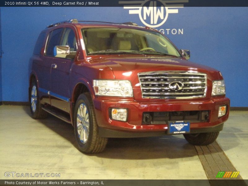 Deep Garnet Red / Wheat 2010 Infiniti QX 56 4WD