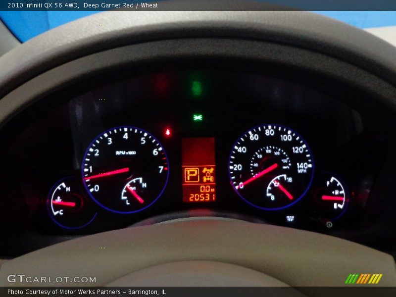 Deep Garnet Red / Wheat 2010 Infiniti QX 56 4WD