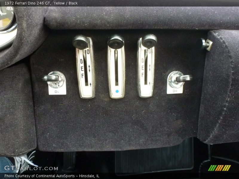 Controls of 1972 Dino 246 GT