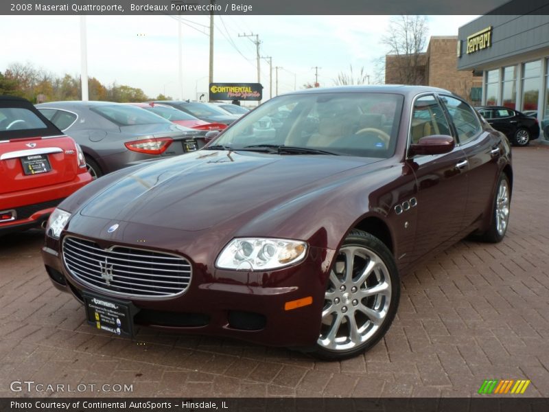 Bordeaux Pontevecchio / Beige 2008 Maserati Quattroporte