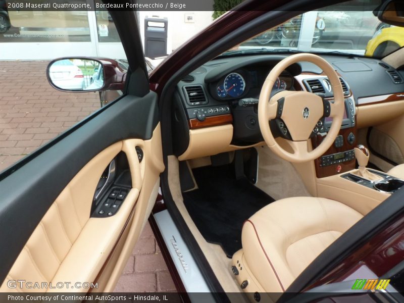 Bordeaux Pontevecchio / Beige 2008 Maserati Quattroporte
