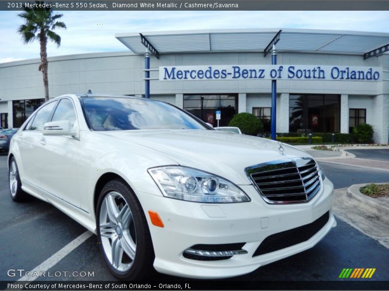 Diamond White Metallic / Cashmere/Savanna 2013 Mercedes-Benz S 550 Sedan