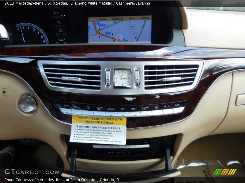 Diamond White Metallic / Cashmere/Savanna 2013 Mercedes-Benz S 550 Sedan