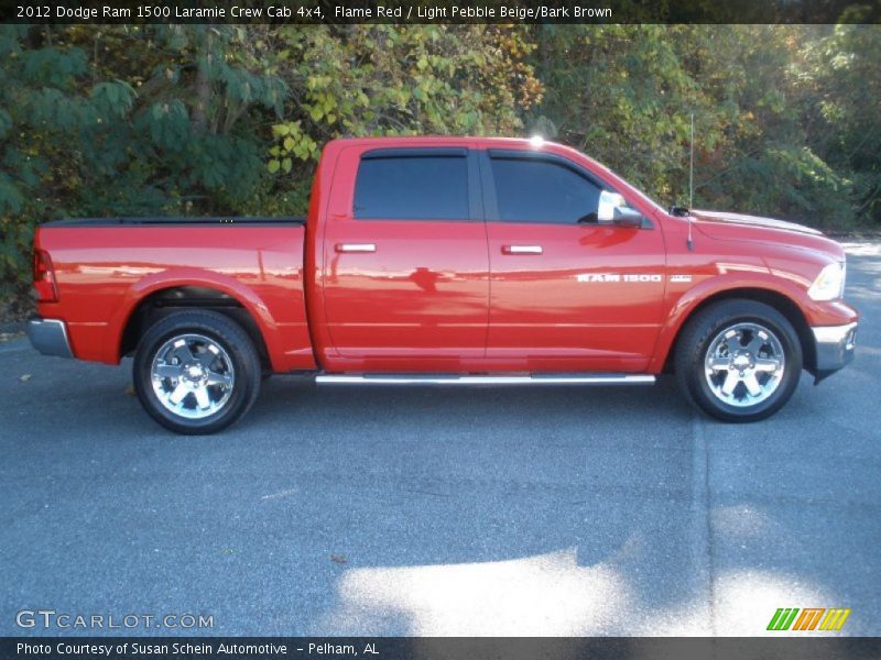 Flame Red / Light Pebble Beige/Bark Brown 2012 Dodge Ram 1500 Laramie Crew Cab 4x4