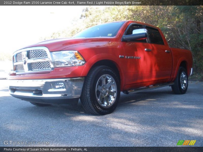 Flame Red / Light Pebble Beige/Bark Brown 2012 Dodge Ram 1500 Laramie Crew Cab 4x4