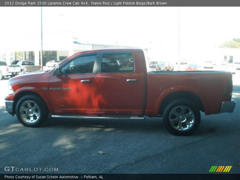 Flame Red / Light Pebble Beige/Bark Brown 2012 Dodge Ram 1500 Laramie Crew Cab 4x4