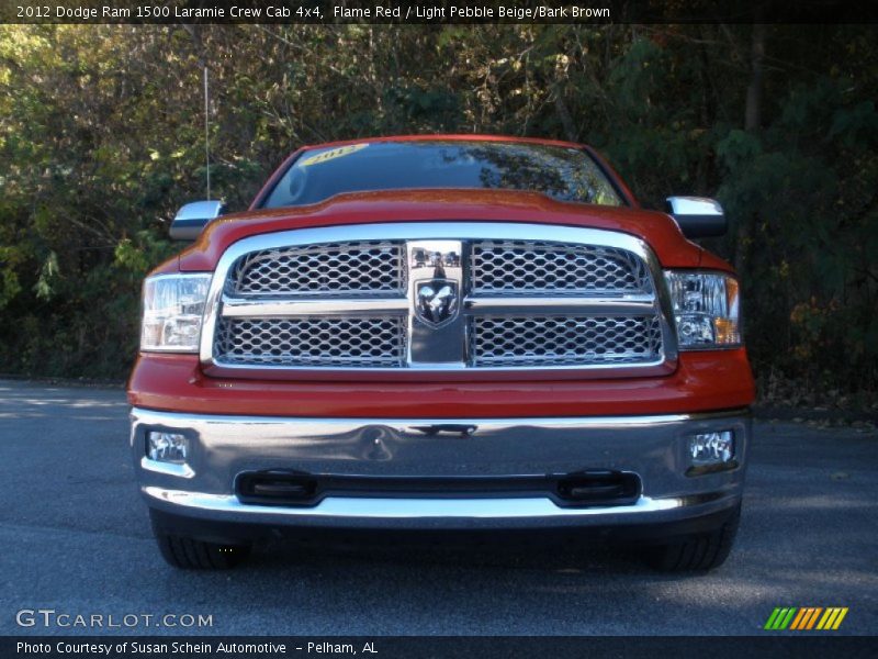 Flame Red / Light Pebble Beige/Bark Brown 2012 Dodge Ram 1500 Laramie Crew Cab 4x4