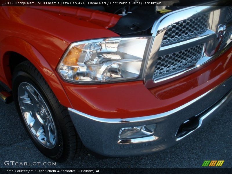 Flame Red / Light Pebble Beige/Bark Brown 2012 Dodge Ram 1500 Laramie Crew Cab 4x4