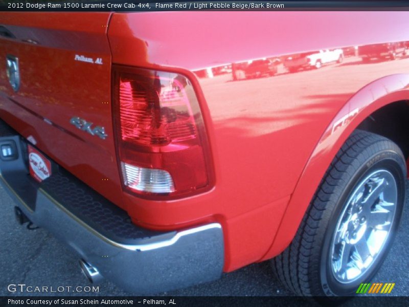 Flame Red / Light Pebble Beige/Bark Brown 2012 Dodge Ram 1500 Laramie Crew Cab 4x4