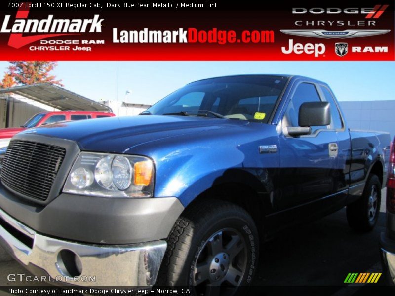 Dark Blue Pearl Metallic / Medium Flint 2007 Ford F150 XL Regular Cab