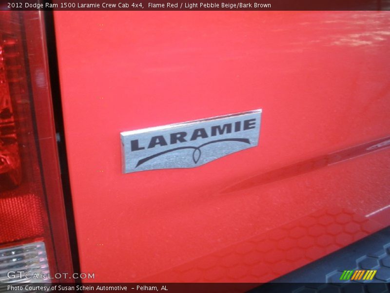 Flame Red / Light Pebble Beige/Bark Brown 2012 Dodge Ram 1500 Laramie Crew Cab 4x4