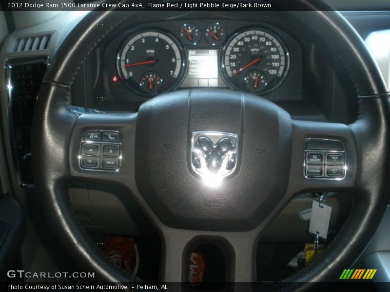 Flame Red / Light Pebble Beige/Bark Brown 2012 Dodge Ram 1500 Laramie Crew Cab 4x4