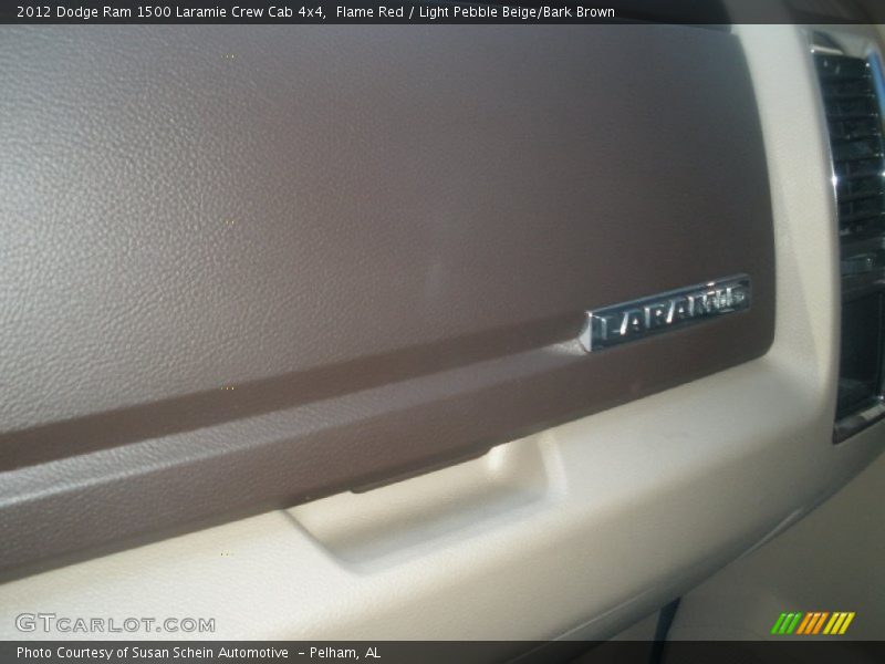 Flame Red / Light Pebble Beige/Bark Brown 2012 Dodge Ram 1500 Laramie Crew Cab 4x4