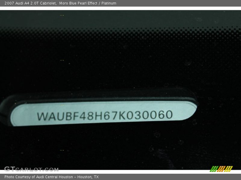 Moro Blue Pearl Effect / Platinum 2007 Audi A4 2.0T Cabriolet