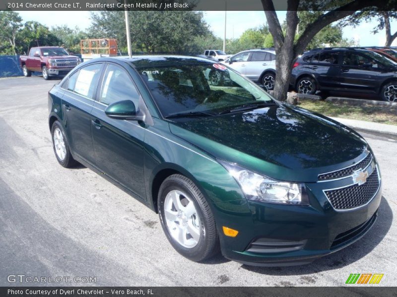 Rainforest Green Metallic / Jet Black 2014 Chevrolet Cruze LT