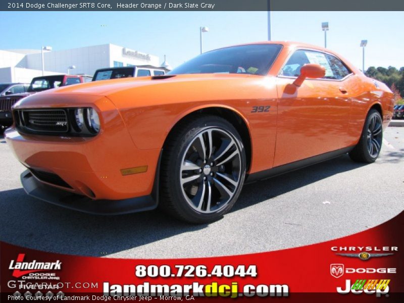 Header Orange / Dark Slate Gray 2014 Dodge Challenger SRT8 Core