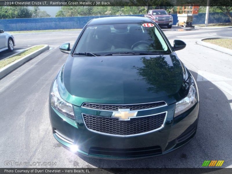 Rainforest Green Metallic / Jet Black 2014 Chevrolet Cruze LT