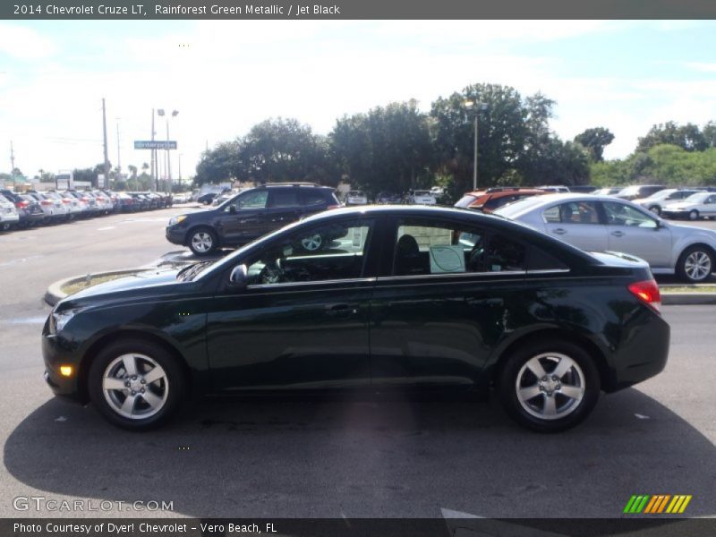 Rainforest Green Metallic / Jet Black 2014 Chevrolet Cruze LT