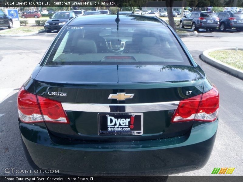 Rainforest Green Metallic / Jet Black 2014 Chevrolet Cruze LT