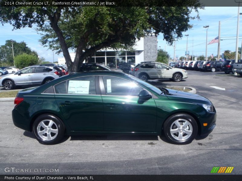 Rainforest Green Metallic / Jet Black 2014 Chevrolet Cruze LT