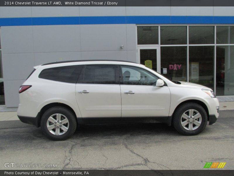 White Diamond Tricoat / Ebony 2014 Chevrolet Traverse LT AWD