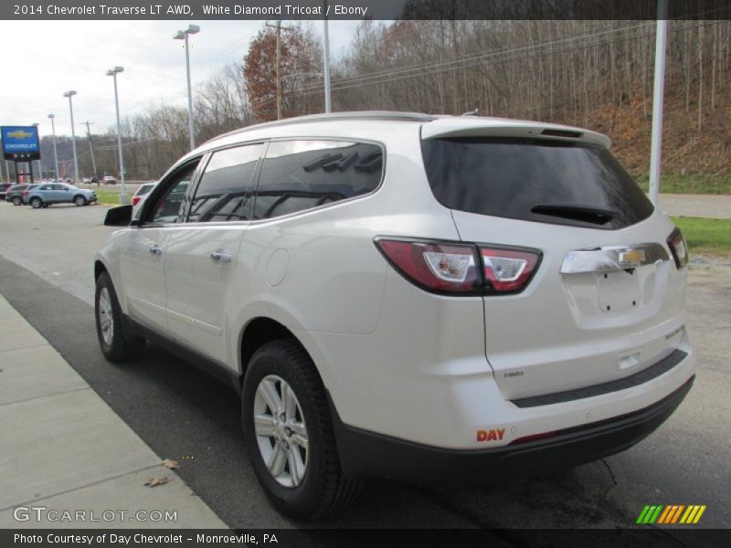 White Diamond Tricoat / Ebony 2014 Chevrolet Traverse LT AWD