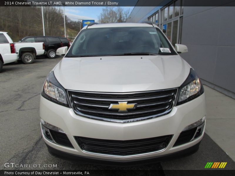 White Diamond Tricoat / Ebony 2014 Chevrolet Traverse LT AWD
