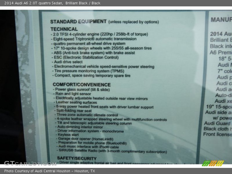 Brilliant Black / Black 2014 Audi A6 2.0T quattro Sedan