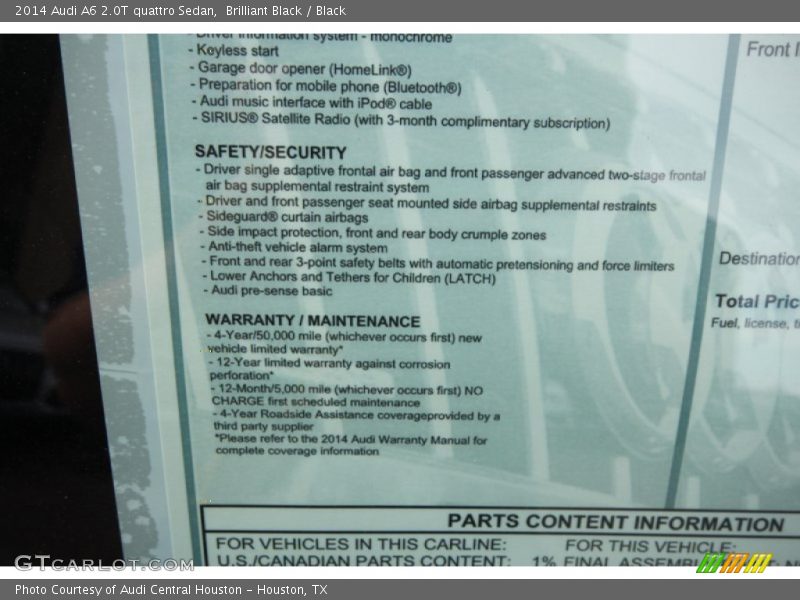 Brilliant Black / Black 2014 Audi A6 2.0T quattro Sedan