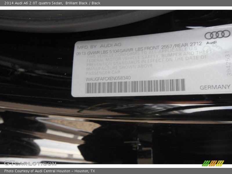 Brilliant Black / Black 2014 Audi A6 2.0T quattro Sedan