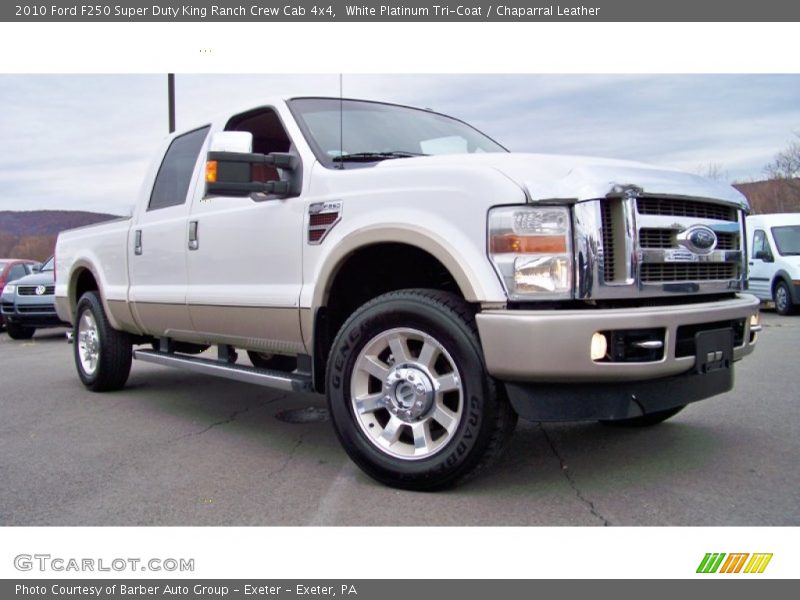 White Platinum Tri-Coat / Chaparral Leather 2010 Ford F250 Super Duty King Ranch Crew Cab 4x4