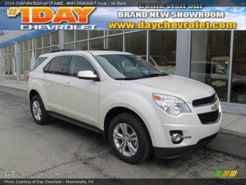 White Diamond Tricoat / Jet Black 2014 Chevrolet Equinox LT AWD