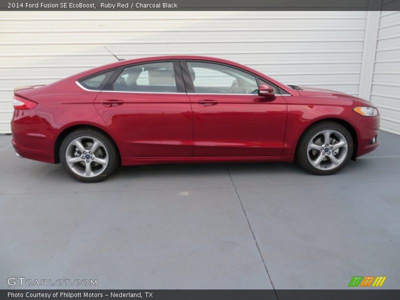 Ruby Red / Charcoal Black 2014 Ford Fusion SE EcoBoost