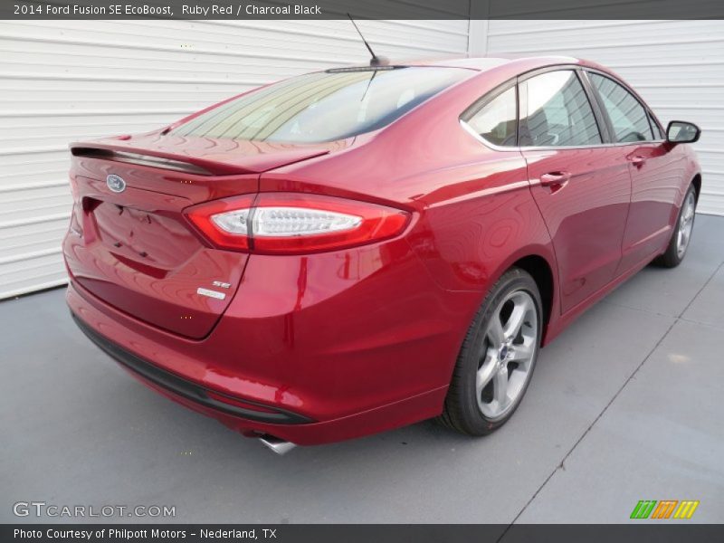 Ruby Red / Charcoal Black 2014 Ford Fusion SE EcoBoost