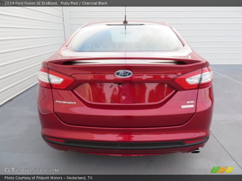 Ruby Red / Charcoal Black 2014 Ford Fusion SE EcoBoost