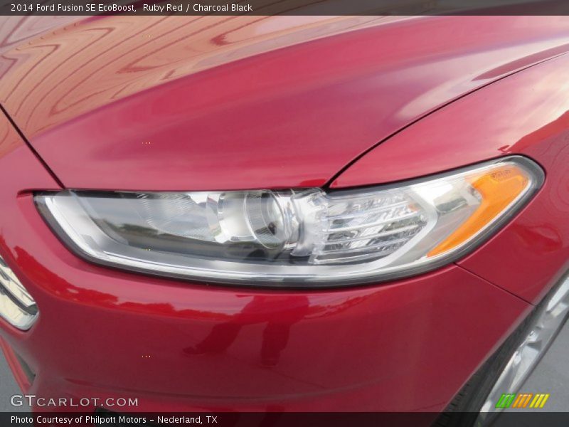 Ruby Red / Charcoal Black 2014 Ford Fusion SE EcoBoost