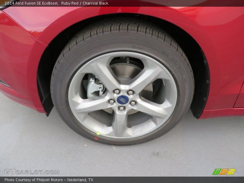 Ruby Red / Charcoal Black 2014 Ford Fusion SE EcoBoost